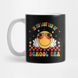 In My Last Day Of School Era Groovy Retro Smile Face Summer Break Mug